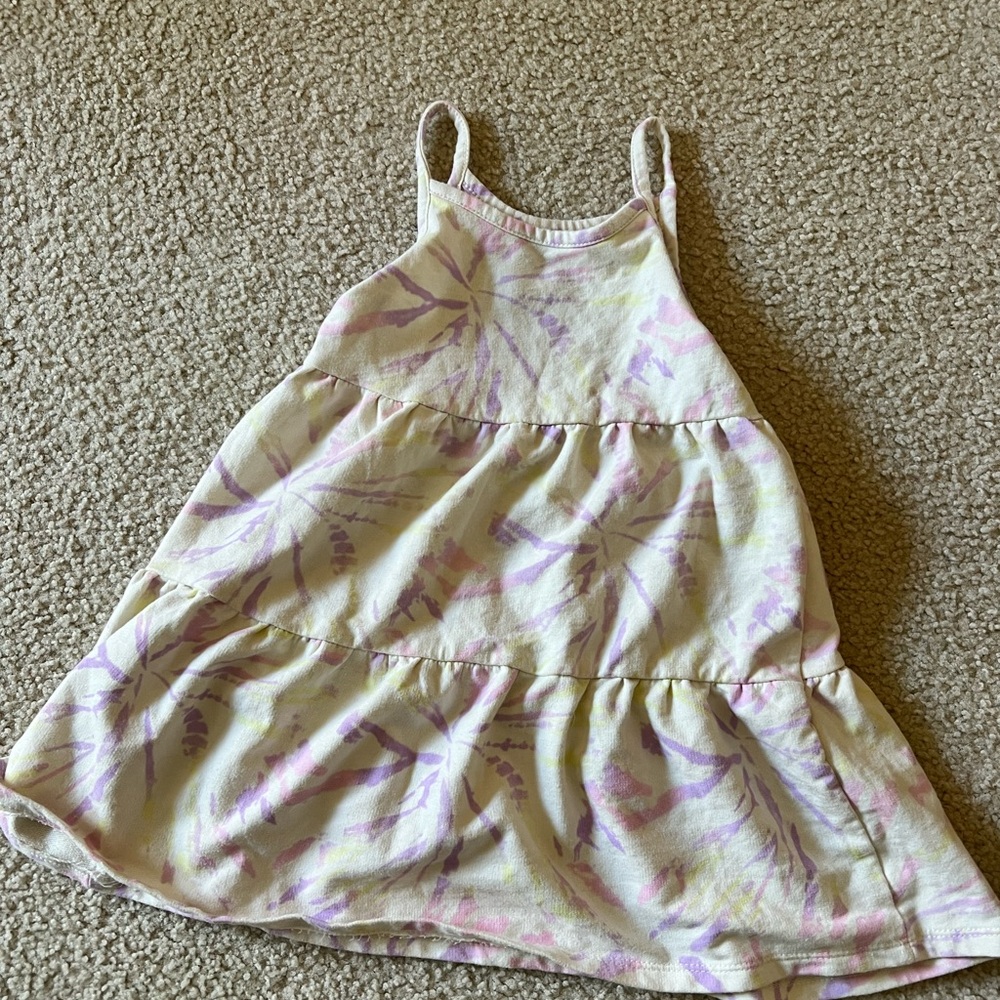 Kids Casual Dress in Cream and Purple